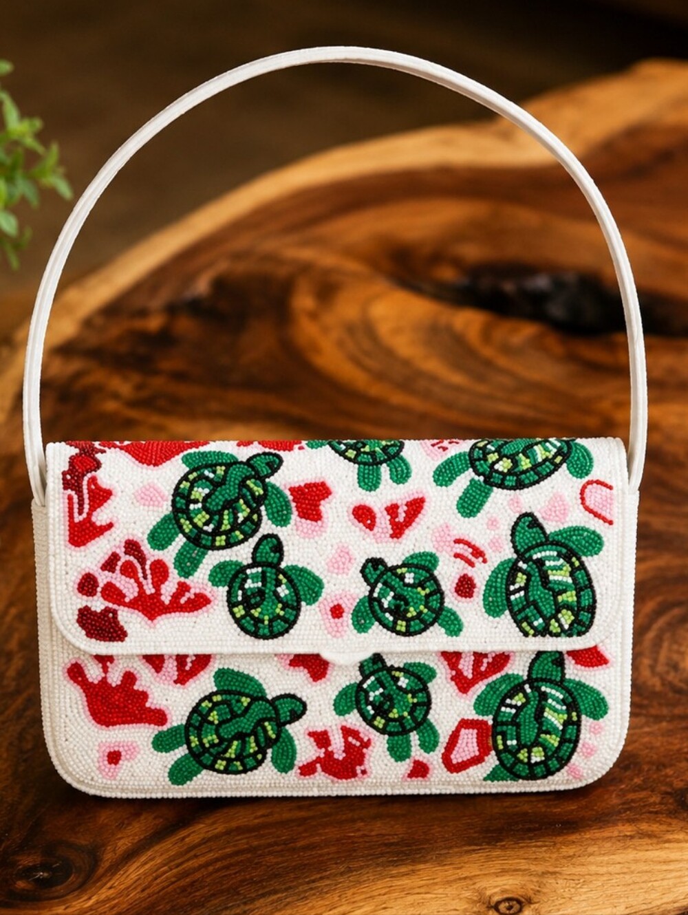 D'Margeaux New York Alessia Bianchi Beaded Turtle Top Handle Shoulder Bag NWT